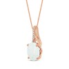 Thumbnail Image 2 of Oval-Cut Lab-Created Opal & Diamond Accent Necklace 10K Rose Gold 18"