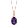 Thumbnail Image 1 of Oval-Cut Amethyst & Diamond Accent Necklace 10K Rose Gold 18"