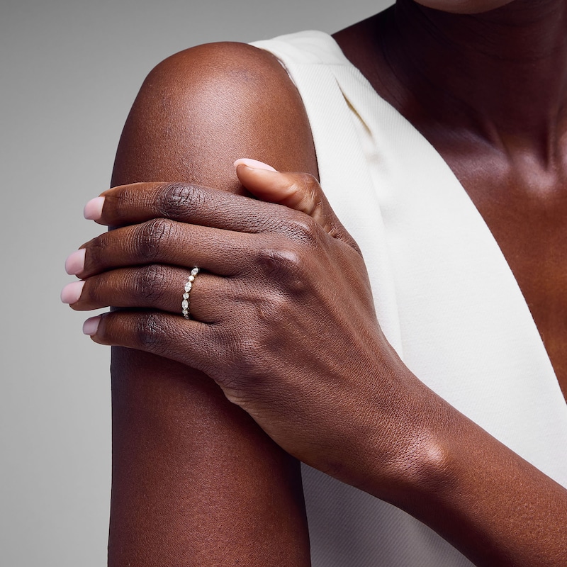 Main Image 4 of Neil Lane Artistry Marquise & Round-Cut Lab-Grown Diamond Anniversary Band 3/4 ct tw 14K Yellow Gold