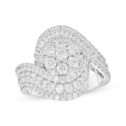 Adore Diamond Swirl Bypass Engagement Ring 2 ct tw 14K White Gold