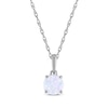 Thumbnail Image 1 of Lab-Created Opal Solitaire Necklace 10K White Gold 18"
