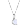 Thumbnail Image 2 of Lab-Created Opal Solitaire Necklace 10K White Gold 18"
