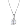 Thumbnail Image 3 of Lab-Created Opal Solitaire Necklace 10K White Gold 18"