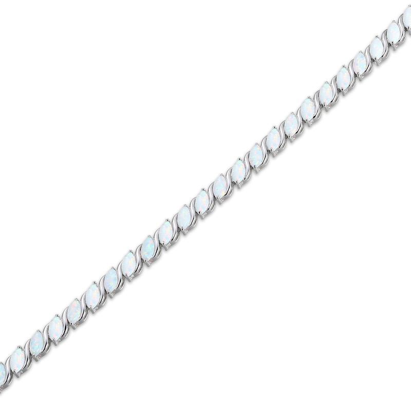 Main Image 2 of Marquise-Cut Lab-Created Opal S-Link Bracelet 7.25"