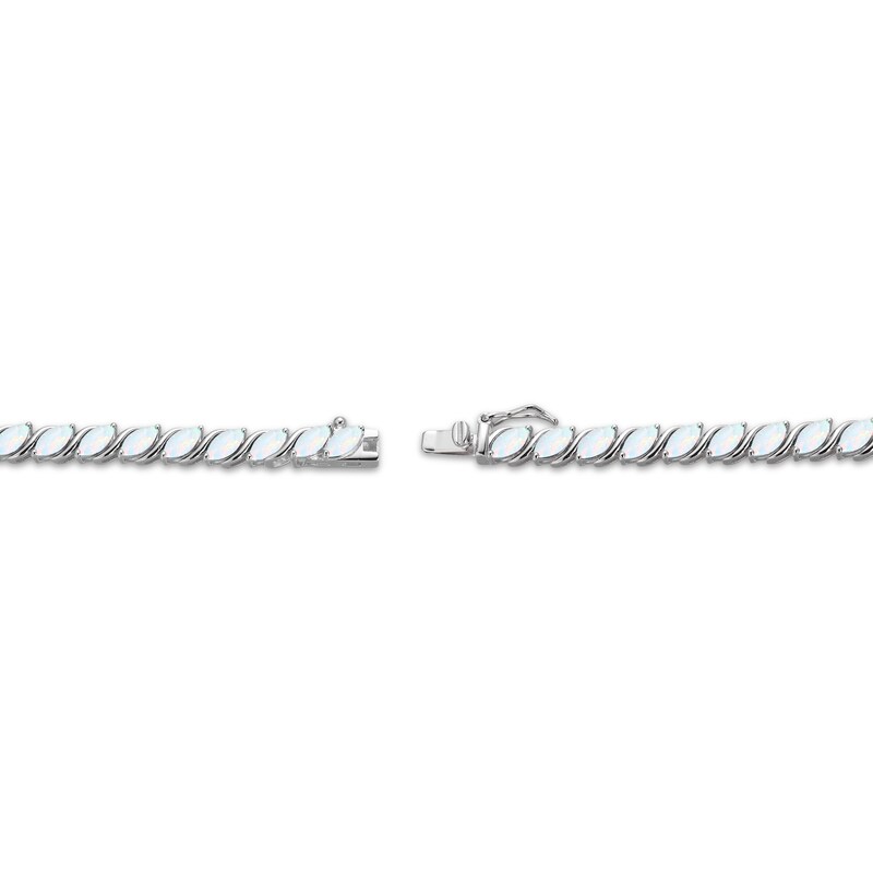 Main Image 3 of Marquise-Cut Lab-Created Opal S-Link Bracelet 7.25"