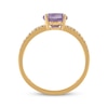 Thumbnail Image 3 of Amethyst & Diamond Bypass Ring 1/15 ct tw 10K Yellow Gold