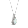 Thumbnail Image 1 of Oval-Cut Lab-Created Opal & White Lab-Created Sapphire Teardrop Necklace Sterling Silver 18"