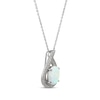 Thumbnail Image 2 of Oval-Cut Lab-Created Opal & White Lab-Created Sapphire Teardrop Necklace Sterling Silver 18"