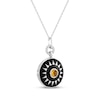 Thumbnail Image 1 of Citrine & White Lab-Created Sapphire Enameled Sunburst Locket Necklace Sterling Silver 18"