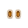 Thumbnail Image 2 of Baguette-Cut Citrine & Diamond Stud Earrings 1/8 ct tw 10K Yellow Gold