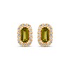 Thumbnail Image 2 of Baguette-Cut Peridot & Diamond Stud Earrings 1/8 ct tw 10K Yellow Gold
