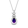 Thumbnail Image 3 of Pear-Shaped Amethyst & White Lab-Created Sapphire Necklace Sterling Silver 18"