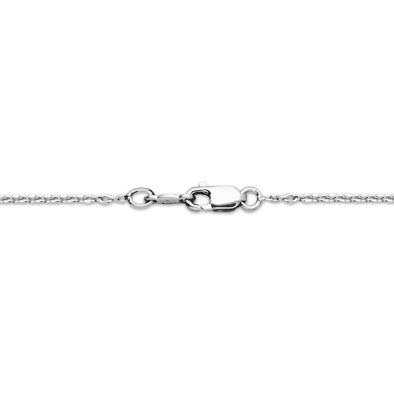 Main Image 4 of Pear-Shaped Amethyst & White Lab-Created Sapphire Necklace Sterling Silver 18"