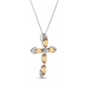Thumbnail Image 2 of Marquise-Cut Citrine & White Lab-Created Sapphire Cross Necklace Sterling Silver 18"