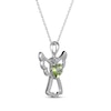 Thumbnail Image 2 of Heart-Shaped Peridot & White Lab-Created Sapphire Angel Necklace Sterling Silver 18"