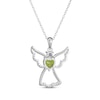 Thumbnail Image 3 of Heart-Shaped Peridot & White Lab-Created Sapphire Angel Necklace Sterling Silver 18"