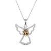 Thumbnail Image 1 of Heart-Shaped Citrine & White Lab-Created Sapphire Angel Necklace Sterling Silver 18"
