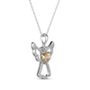 Thumbnail Image 2 of Heart-Shaped Citrine & White Lab-Created Sapphire Angel Necklace Sterling Silver 18"