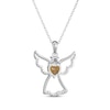 Thumbnail Image 3 of Heart-Shaped Citrine & White Lab-Created Sapphire Angel Necklace Sterling Silver 18"