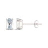 Thumbnail Image 1 of Oval-Cut Aquamarine Solitaire Stud Earrings 14K White Gold