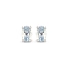 Thumbnail Image 2 of Oval-Cut Aquamarine Solitaire Stud Earrings 14K White Gold