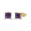 Thumbnail Image 1 of Square-Cut Amethyst Solitaire Stud Earrings 10K Yellow Gold