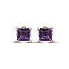 Thumbnail Image 2 of Square-Cut Amethyst Solitaire Stud Earrings 10K Yellow Gold