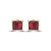 Thumbnail Image 2 of Square-Cut Garnet Solitiare Stud Earrings 10K Yellow Gold