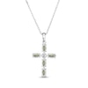 Thumbnail Image 3 of Marquise-Cut Peridot & Diamond Accent Cross Necklace Sterling Silver 18"