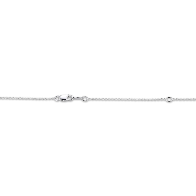 Main Image 4 of Marquise-Cut Peridot & Diamond Accent Cross Necklace Sterling Silver 18"
