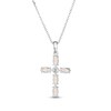 Thumbnail Image 3 of Marquise-Cut Lab-Created Opal & Diamond Accent Cross Necklace Sterling Silver 18"