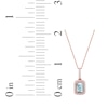 Thumbnail Image 4 of Emerald-Cut Aquamarine & Diamond Necklace 1/8 ct tw 10K Rose Gold