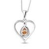 Thumbnail Image 2 of Pear-Shaped Citrine & White Lab-Created Sapphire Heart Twist Necklace Sterling Silver 18"