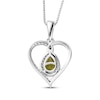 Thumbnail Image 2 of Pear-Shaped Peridot & White Lab-Created Sapphire Heart Twist Necklace Sterling Silver 18"