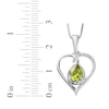 Thumbnail Image 4 of Pear-Shaped Peridot & White Lab-Created Sapphire Heart Twist Necklace Sterling Silver 18"