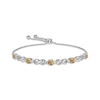 Thumbnail Image 1 of Citrine & White Lab-Created Sapphire Infinity Bolo Bracelet Sterling Silver