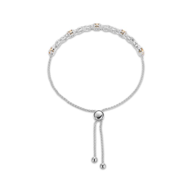 Main Image 2 of Citrine & White Lab-Created Sapphire Infinity Bolo Bracelet Sterling Silver