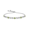 Thumbnail Image 1 of Peridot & White Lab-Created Sapphire Infinity Bolo Bracelet Sterling Silver