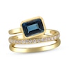Thumbnail Image 0 of London Blue Topaz & Diamond Wraparound Ring 1/5 ct tw 10K Yellow Gold
