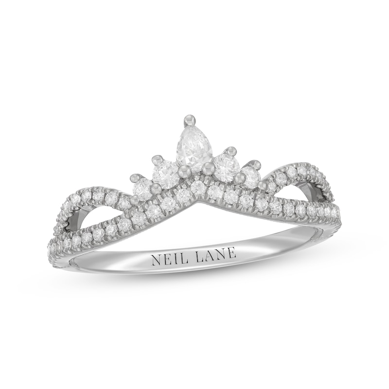 Main Image 1 of Neil Lane Pear-Shaped Diamond Anniversary Ring 3/8 ct tw 14K White Gold