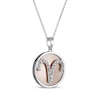 Thumbnail Image 1 of White Lab-Created Sapphire & Pink Mother of Pearl "Aries" Necklace Sterling Silver 18"