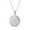 Thumbnail Image 1 of White Lab-Created Sapphire & Pink Mother of Pearl "Taurus" Necklace Sterling Silver 18"