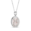 Thumbnail Image 2 of White Lab-Created Sapphire & Pink Mother of Pearl "Taurus" Necklace Sterling Silver 18"