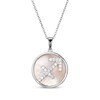 Thumbnail Image 1 of White Lab-Created Sapphire & Pink Mother of Pearl "Sagittarius" Necklace Sterling Silver 18"