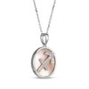 Thumbnail Image 2 of White Lab-Created Sapphire & Pink Mother of Pearl "Sagittarius" Necklace Sterling Silver 18"
