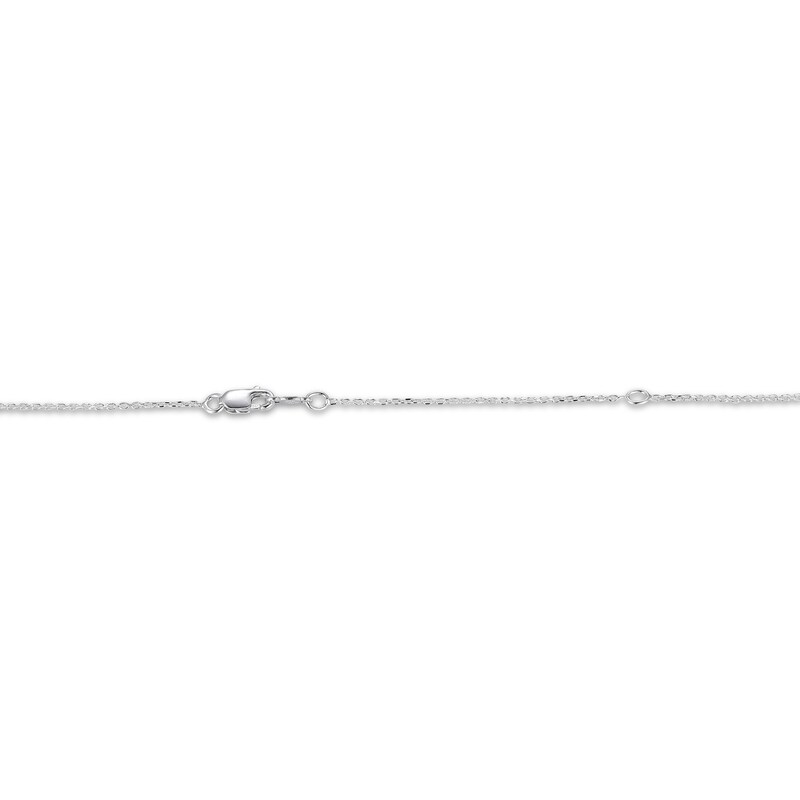 Main Image 4 of White Lab-Created Sapphire & Pink Mother of Pearl &quot;Gemini&quot; Necklace Sterling Silver 18&quot;