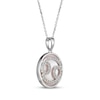 Thumbnail Image 1 of White Lab-Created Sapphire & Pink Mother of Pearl "Cancer" Necklace Sterling Silver 18"