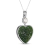 Thumbnail Image 1 of Heart-Shaped Nephrite Jade, Cultured Pearl & White Topaz Necklace Sterling Silver 18"