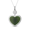 Thumbnail Image 2 of Heart-Shaped Nephrite Jade, Cultured Pearl & White Topaz Necklace Sterling Silver 18"