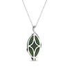 Thumbnail Image 3 of Nephrite Jade & White Topaz Swirl Drop Necklace Sterling Silver 18"